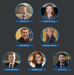 Jimmy Lin, Jeska de Jong, Jord Nijhuis, Natanja Sijnstra, Jonne Bavinck, Maaike Luja en Kevin Liu