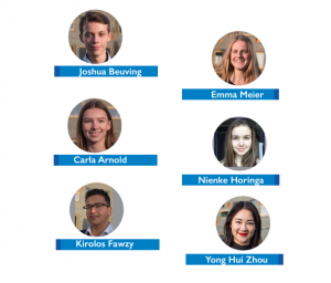 Joshua Beuving, Emma Meier, Carla Arnold, Nienke Horinga, Kirolos Fawzy en Yong Hui Zhou
